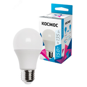 Лампа светодиодная A60 15Вт 4500К E27 220В КОСМОС LkecLED15wA60E2745