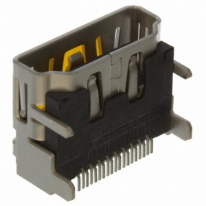 1747981-1, Разъем HDMI розетка угловая, 19 контактов,  0.5mm, SMD
