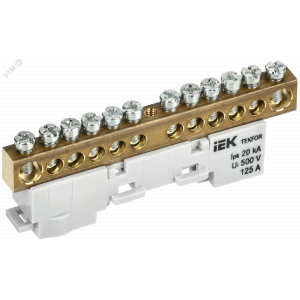 TEKFOR Шина N ноль неизолированная на универсальном держателе 8х12-12-С IEK TF-NN20-12-DL-K07