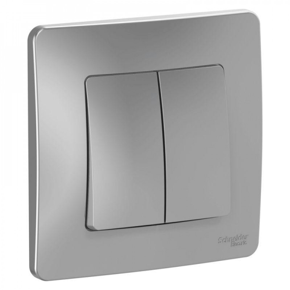 Изображение товара Переключатель проходной 2-кл Blanca IP20 10А алюминиевый для скрытого монтажа