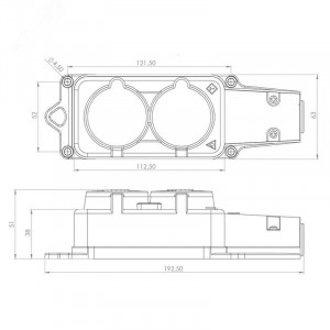 Розетка штепсельная двухместная влагозащ. с/з 16А IP54 каучук 111-112