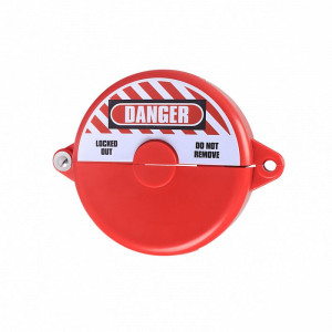 gwrF12, Блокиратор вентилей и задвижек стандартный, ABS-пластик, диаметр маховика – 64-127 мм, диаметр отверстия для шпинделя – 44 мм, 142х185х51 мм, цвет – красный, 1 шт/упак