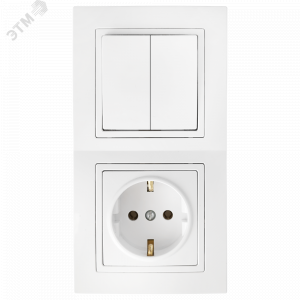 Беларусь Блок: выключатель двухклавишный + розетка Зк Блок 2В-РЦ-730