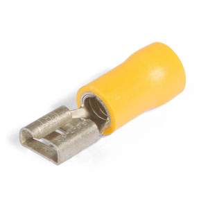 Разъем кабельный плоский изолированный -мама ВРПИ-М 6.0-(6.3) серия ПРОФИ, Виброустойчивый плоский разъем «мама» с ПВХ манжетой, сечение 4-6 мм2