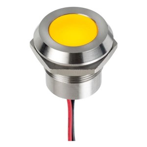 Q22Y5SXXSY12E, Светодиодные панельные индикаторы Supr Bright YLW LED 12VDC 22mm Stls Stl