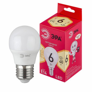 Лампочка светодиодная RED LINE LED P45-6W-827-E14 R Е14 / E14 6 Вт шар теплый белый свет Б0051058