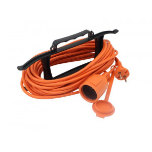 Удлинитель-шнур на рамке 1х10м без заземл. 6А IP44 2х0.75 с защ. крышкой TKE-SR10-075