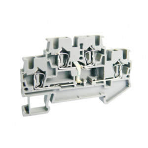 Этажная клемма UJ5-2.5/2-2DX60, Этажная клемма, 2 этажа, со светодиодом, LED 60V, тип фиксации провода: пружинный, номинальное сечение: 2,5 мм кв., 26A, 500V, ширина: 5,2 мм, цвет: серый, тип монтажа: DIN35