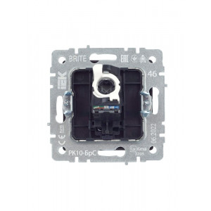 Розетка компьютерная СП RJ45 кат.5E BRITE РК10-БрС сталь IEK BR-K10-1-K46