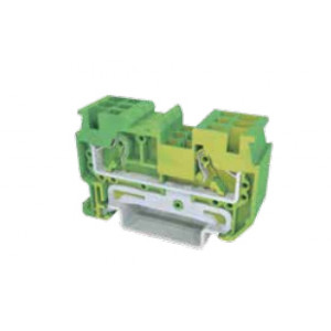 Заземляющая клемма JUT14-6PE, Заземляющая клемма, тип фиксации провода: пружинный, номинальное сечение: 6 мм кв., 800V, ширина: 8,2 мм, цвет: желто-зеленый, тип монтажа: DIN35