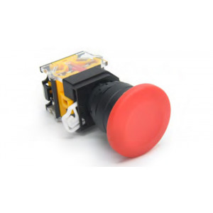 Кнопка DT22A-MR11/YE, Кнопка управления в сборе, без фиксации, 24 - 380VAC / DC, 0,6 - 10A, без подсветки, грибок, 1NO1NC, цвет: желтый, диаметр отверстия: 22 мм, пластиковая обойма кнопки