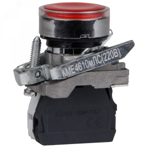 Кнопка КМЕ4510мЛС-24В-белый-1но+0нз-цилиндр-индикатор-IP54 275182