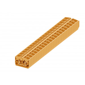 Проходная клемма (MINI) 254352, Проходная клемма, MINI, верхний подвод кабеля, 4 точки подключения, тип фиксации провода: пружинный, номинальное сечение: 2,5 мм кв., 24A, 800V, ширина: 10 мм, цвет: оранжевый, тип монтажа: без фиксации