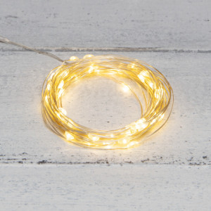 Гирлянда Роса 5 м, 50 LED, USB, теплое белое свечение 315-966