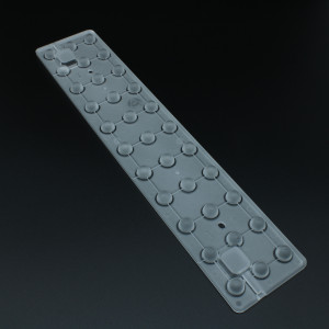 ALHB290D33LED45G, Групповая прямоугольная линза 33 светодиодов 2835/3030/5630, эфф=93%, 45°, 290,1x мм H:8мм, PMMA