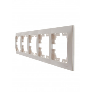 Рамка 5-м Mira горизонт. без вставки жемчуж./бел. перламутр. 701-3000-150