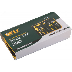 Набор инструмента 29 шт(отвертки, биты, ключи HEX, пассатижи), матерчатый чехол 65137