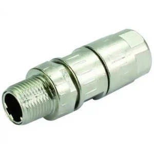21038811405, Цилиндрические метрический разъем M12 CRIMP SLIM DSGN 4POL D-CODED мАLE