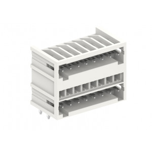 Вилочный разъем на плату 435802, Вилочный разъем, 2 этажа, горизонтальный, на плату, шаг: 3.5 мм, 2 полюса, фиксация на плате пайкой, исполнение: стандартное, 160V, 10A, цвет: серый