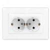 Розетка двухместная UNIVersal серия Афина с/з, с/у, 16А, 220В, механизм, белая (еврослот) A0128