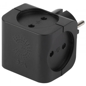 Разветвитель 4-м без заземл. 16А IP20 SP-4-B черн. Б0008207