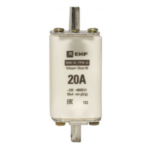 Вставка плавкая ППН-33 160/20А габарит 00 PROxima fus-33/160/20