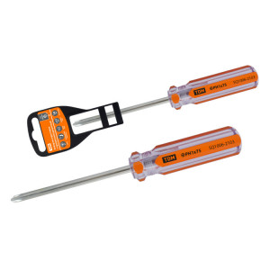 Отвертка крестовая, прозрачная рукоятка, углеродистая сталь, тип PH1 x 75 мм, серия "Гранит" SQ1006-2103