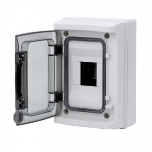 Щит распределительный навесной ЩРн-П-4 IP65 пластиковый прозрачная дверь серый 85604