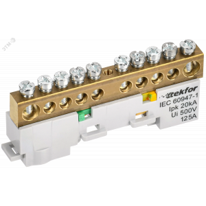 TEKFOR Шина PE земля неизолированная на универсальном держателе 8х12-10-Ж IEK TF-NN20-10-DL-K05