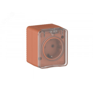 AtlasDesign PROFI IP54 О/У РОЗЕТКА с заземлением со шторками 16А 250В, ТЕРРАКОТОВЫЙ ATN547045