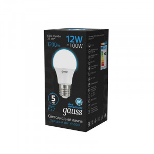 Лампа светодиодная Black 12Вт A60 грушевидная 6500К холод. бел. E27 1200лм 102502312