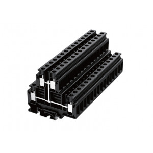 Этажная клемма 310921-PV, Этажная клемма, 2 этажа, межэтажное соединение, тип фиксации провода: винтовой, номинальное сечение: 10 мм кв., 57A, 500V, ширина: 10 мм, цвет: черный, тип монтажа: DIN35