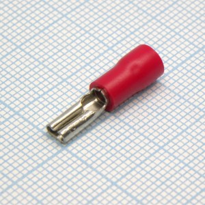 FDD2-110(8)  Red, наконечник кабельный ножевой (гнездо) с изоляцией 0.8х2.8мм, сеч. пров. 1.5-2.5мм2