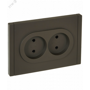 FORTE&PIANO Розетка 2-местная без заземления с защитными шторками безвинтовое крепление 10А FP325 серый IEK FP-R23-10-1-K03