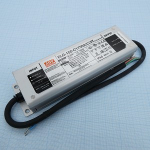 ELG-150-C1750A-3Y, AC-DC, 150.5Вт, IP65, вход 100…305В AC, 47…63Гц/142…431В DC, ККМ, выход 43…86В/1750мА, рег. тока 50...100%, изоляция 3750В AC, в кожухе 219х63х35.5, -40…+70°С, провод заземления