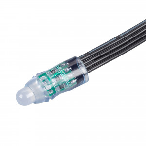 Модуль герметичный ARL-UVR-D12 12V RGB (0.3W, IP67, 90 deg) 043430, Герметичный светодиодный модуль IP67, цвет свечения RGB, напряжение 12 В, мощность 0.3 Вт, 1 светодиод DIP 8 мм, угол 90°. 50 шт на проводе, расстояние между модулями 100 мм. Уровень герметизации IP67. Размер O12х32 мм.