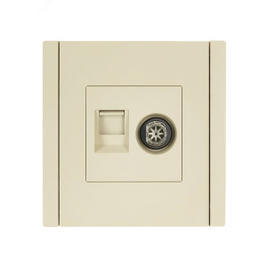 FORTE&PIANO Розетка двойная TV+RJ45 кат.5E FP436 ваниль IEK FP-AK20-1-K10