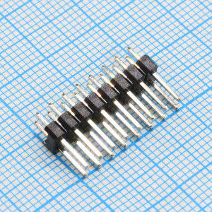 DS1021-2X8SF11-B-X, Соединитель штыревой, вилка на плату двухрядная прямая 16pin(2x8), шаг 2.54мм