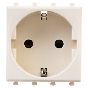 Розетка модульная, 2P+E, с з/ш, 