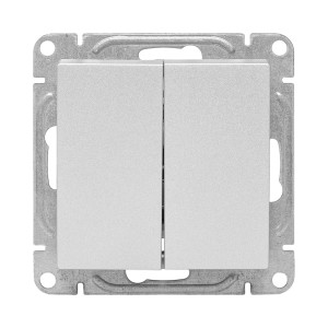 Механизм выключателя, двухклавишный, проходной, алюминий Эпика EKF UP1-SWA-21