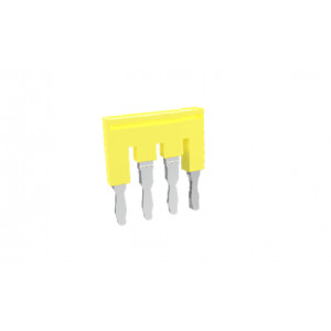 Соединительная перемычка TJA6.2-4, Соединительная перемычка, 4 полюса, изолированная, вилочная, для клемм: TP/TU/TC, цвет: желтый