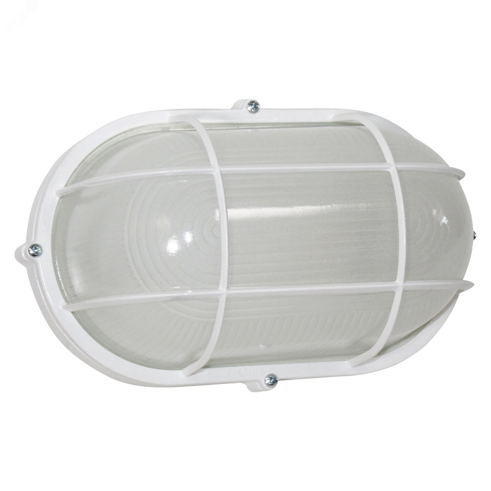 Изображение товара Светильник "Банник" 1202 НПП 03-100-018 1х100Вт E27 IP65 овал большой корпус с решеткой бел. 1005500933