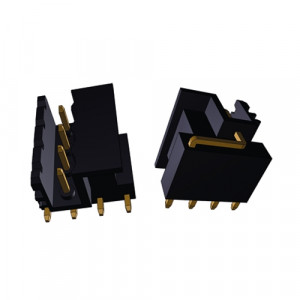 Вилочный разъем на плату 8113 S/4 OR, Вилочный разъем, правое расположение, на плату, шаг: 5.0 мм, 4 полюса, фиксация на плате пайкой, исполнение: без маркировки, 400V, 12А, цвет: черный