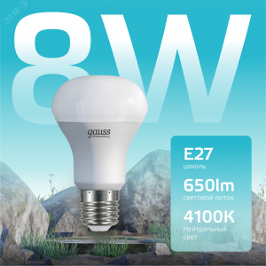 Лампа Elementary R63 8W 650lm 4100K Е27 LED 1/10/50 63228