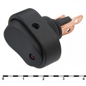 ASW-20D-3, Переключатель клавишный с точечной подсветкой 12V/20A