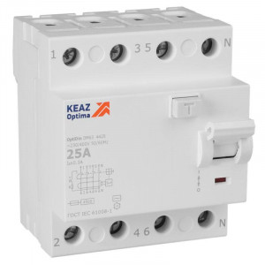Выключатель дифференциального тока (УЗО) без защиты от сверхтоков 4П 25А 300мА AС 4,5кА OptiDin DM63-4425-AC-4,5-УХЛ4 343903