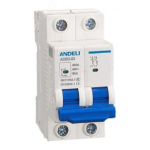 АВТ. ВЫКЛ. ADB3-63/2P 63A 6KA Х-КА C (AN, АВТ. ВЫКЛ. ADB3-63/2P 63A 6KA Х-КА C (ANDELI)