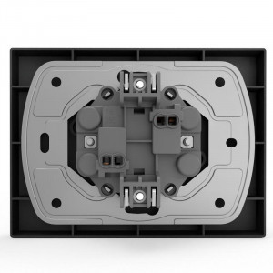 Розетка 2-м СП Pixel 16А IP20 без заземл. в сборе карбон TKE-PX-R2F-C14