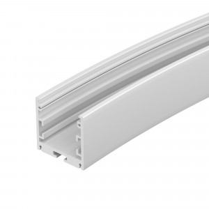 Профиль SL-ARC-3535-D1500-A45 WHITE (590мм, дуга 1 из 8) 025523, Алюминиевый профиль для составления круга диаметром 1500мм, для радиусной светодиодной линейки, с выводом свечения вниз, длина ? от круга 1500мм. Внутренний диаметр круга 1465мм, внешний диаметр круга 1535мм. Цвет - белый RAL9003 (порошковая окраска). Габ