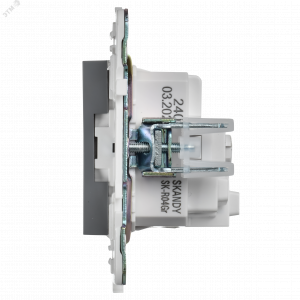 SKANDY Розетка с заземлением с защитными шторками 16А SK-R04Gr серый IEK SK-R14-16-K03